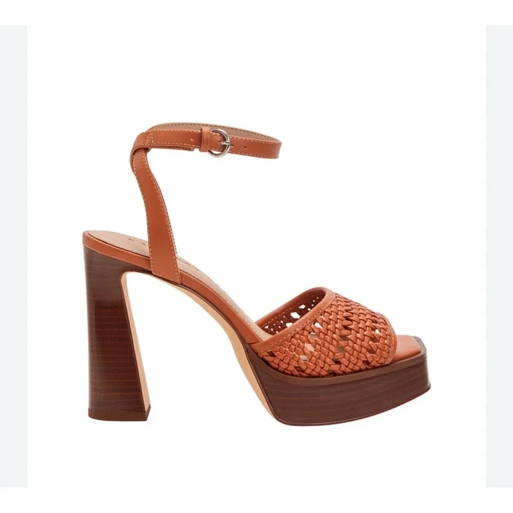 Katy Perry The Steady Ankle Strap Platform Heels Ginger Biscuit KP3101 Size 9.5M